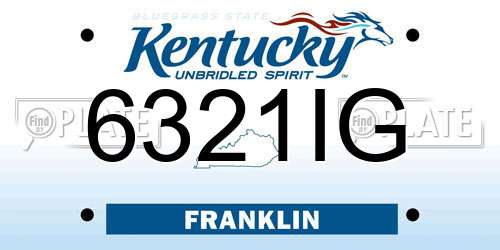 6321IG Kentucky License Plate