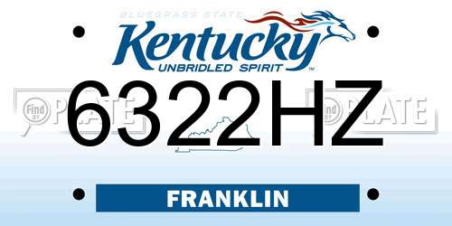 6322HZ Kentucky License Plate