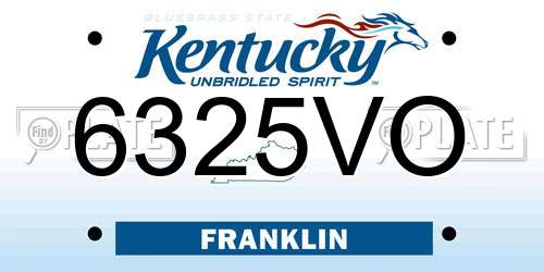 6325VO Kentucky License Plate