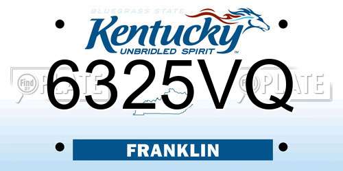 6325VQ Kentucky License Plate