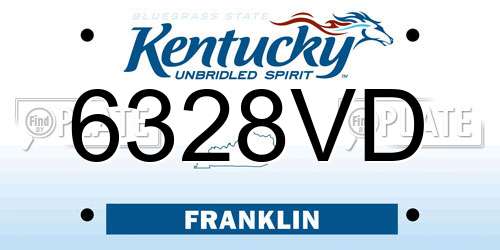 6328VD Kentucky License Plate