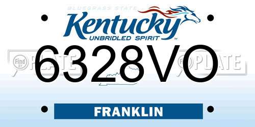 6328VO Kentucky License Plate