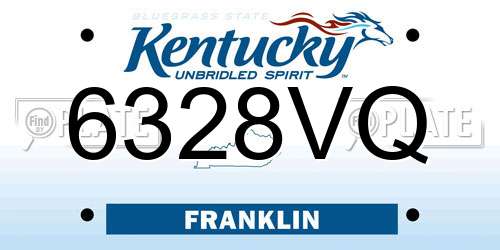 6328VQ Kentucky License Plate
