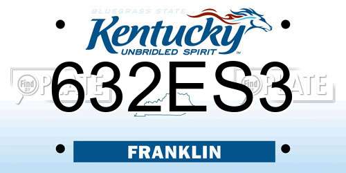 632ES3 Kentucky License Plate