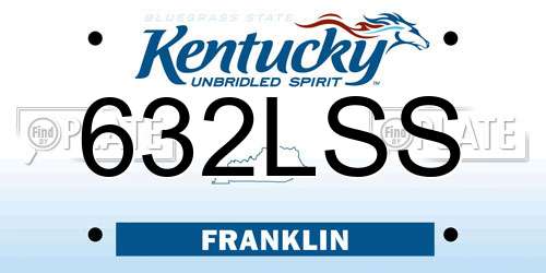 632LSS Kentucky License Plate
