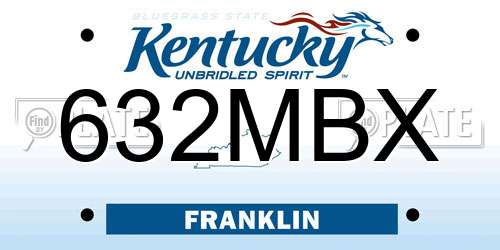 632MBX Kentucky License Plate