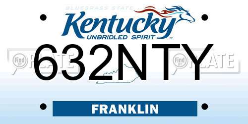 632NTY Kentucky License Plate