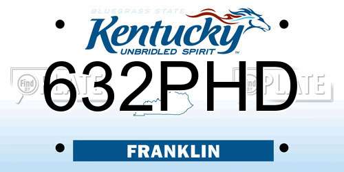 632PHD Kentucky License Plate