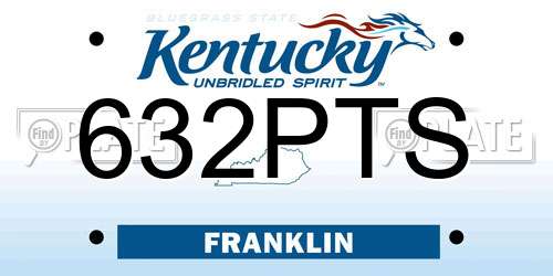 632PTS Kentucky License Plate