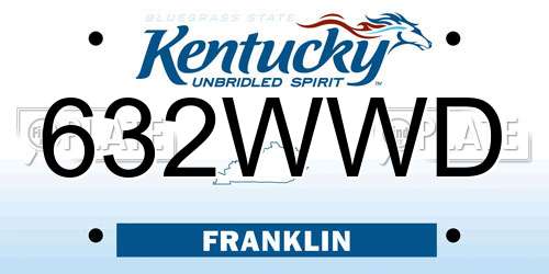 632WWD Kentucky License Plate