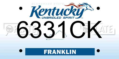6331CK Kentucky License Plate