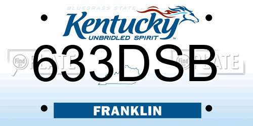 633DSB Kentucky License Plate