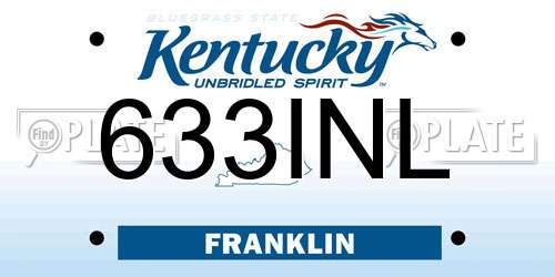 633INL Kentucky License Plate