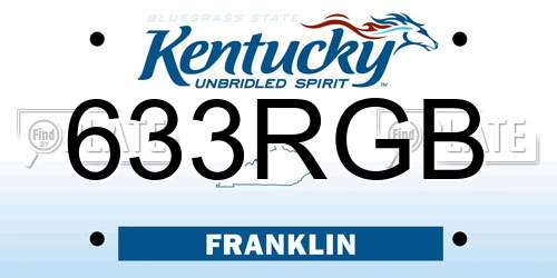 633RGB Kentucky License Plate
