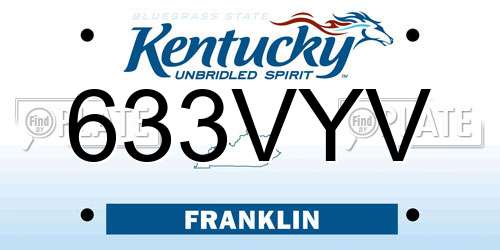 633VYV Kentucky License Plate