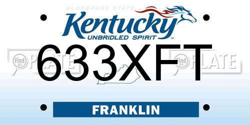 633XFT Kentucky License Plate