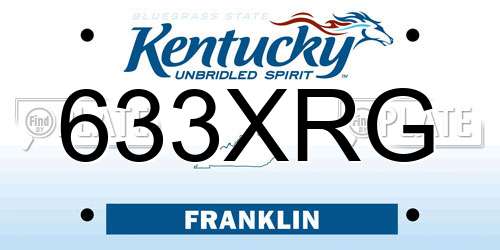 633XRG Kentucky License Plate