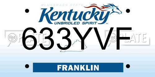 633YVF Kentucky License Plate