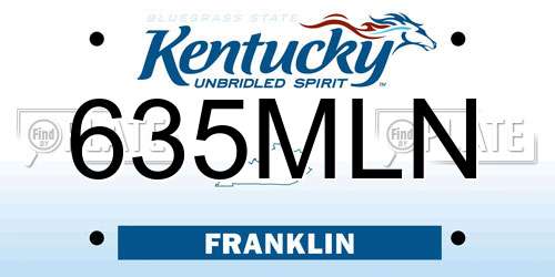 635MLN Kentucky License Plate