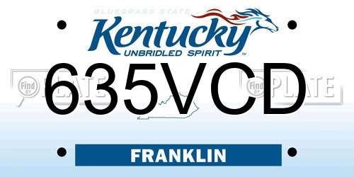 635VCD Kentucky License Plate