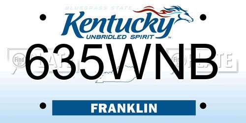 635WNB Kentucky License Plate