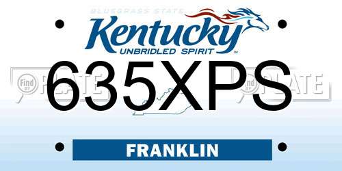 635XPS Kentucky License Plate