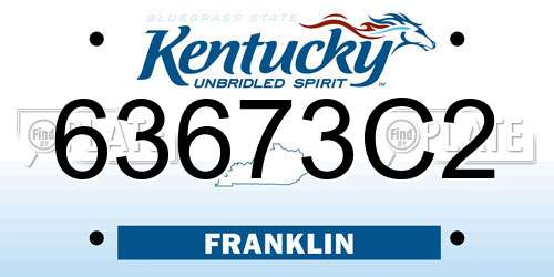 63673C2 Kentucky License Plate
