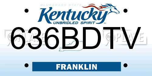 636BDTV Kentucky License Plate