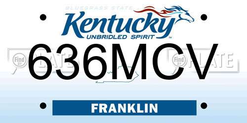 636MCV Kentucky License Plate