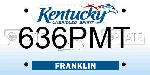 636PMT Kentucky License Plate