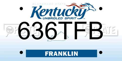 636TFB Kentucky License Plate