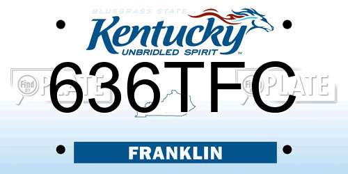 636TFC Kentucky License Plate