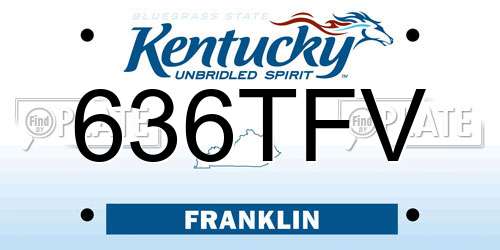 636TFV Kentucky License Plate
