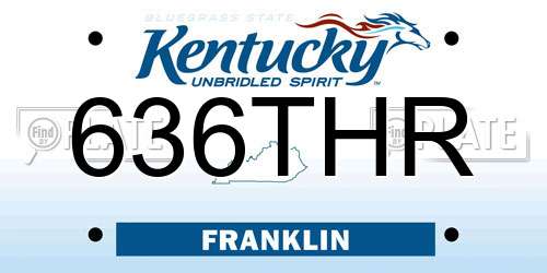 636THR Kentucky License Plate