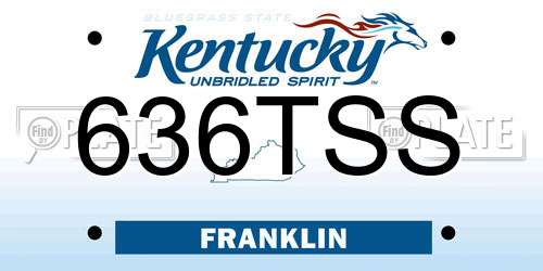 636TSS Kentucky License Plate