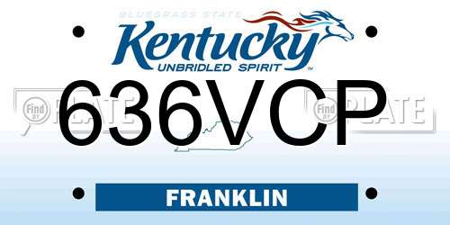 636VCP Kentucky License Plate