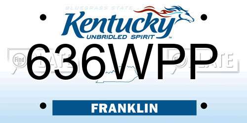 636WPP Kentucky License Plate