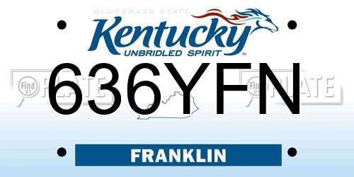 636YFN Kentucky License Plate