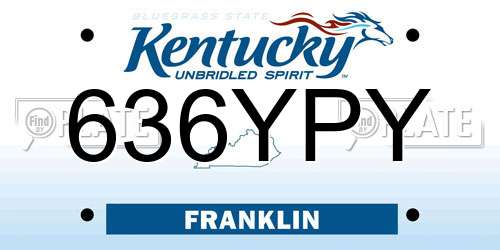636YPY Kentucky License Plate