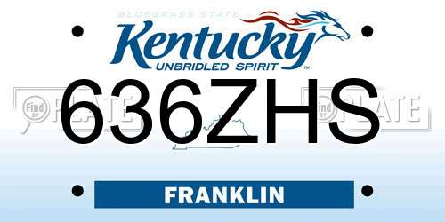636ZHS Kentucky License Plate