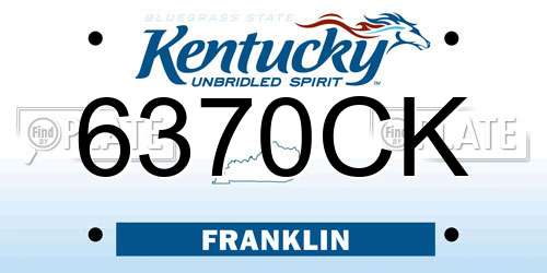 6370CK Kentucky License Plate