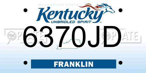 6370JD Kentucky License Plate