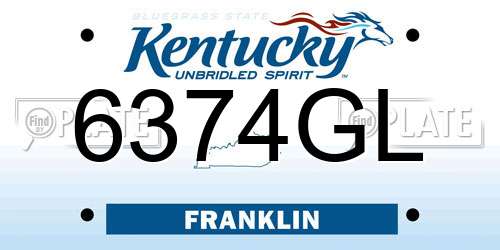 6374GL Kentucky License Plate