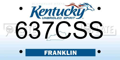 637CSS Kentucky License Plate