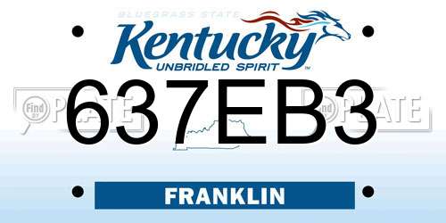 637EB3 Kentucky License Plate