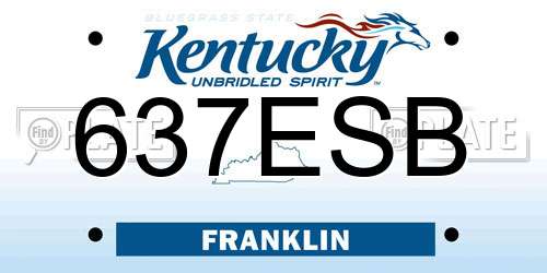 637ESB Kentucky License Plate