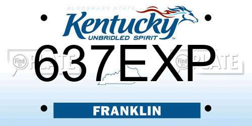 637EXP Kentucky License Plate