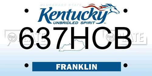 637HCB Kentucky License Plate