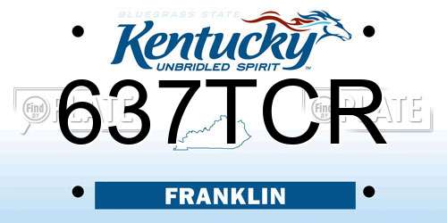 637TCR Kentucky License Plate