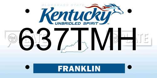 637TMH Kentucky License Plate